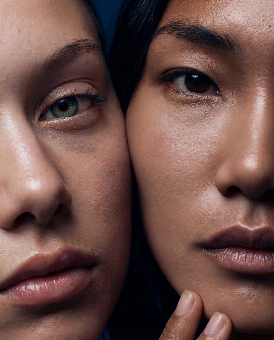 Close-up portrait of two women side by side
